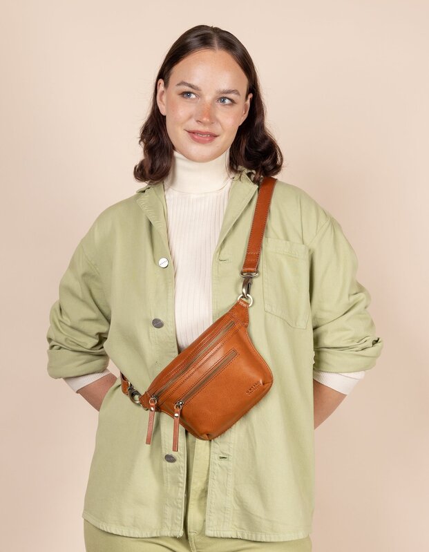 OMyBag strap leather cognac - 2,5 x 119cm