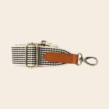 OMyBag schouderriem 'Webbing' cognac - ruit