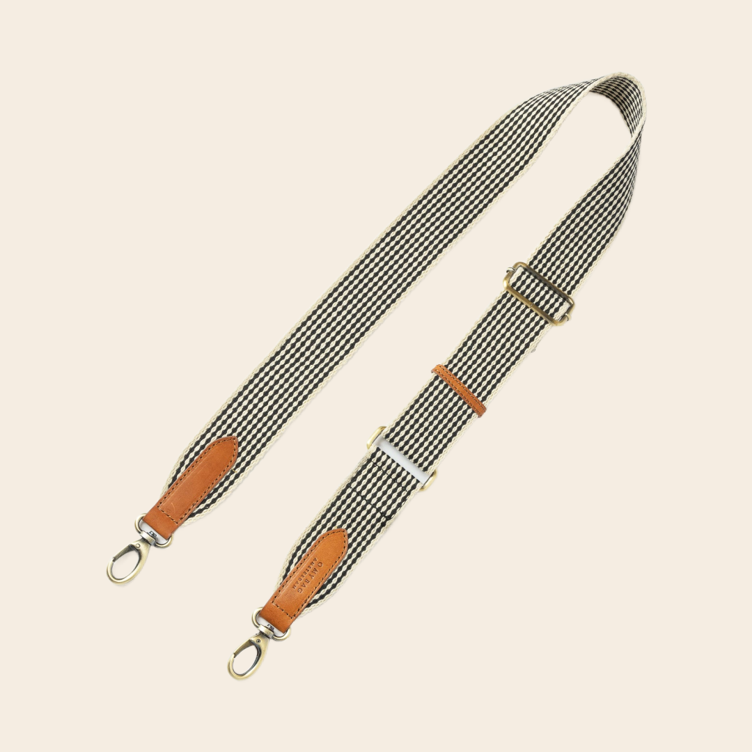 OMyBag schouderriem 'Webbing' cognac - ruit