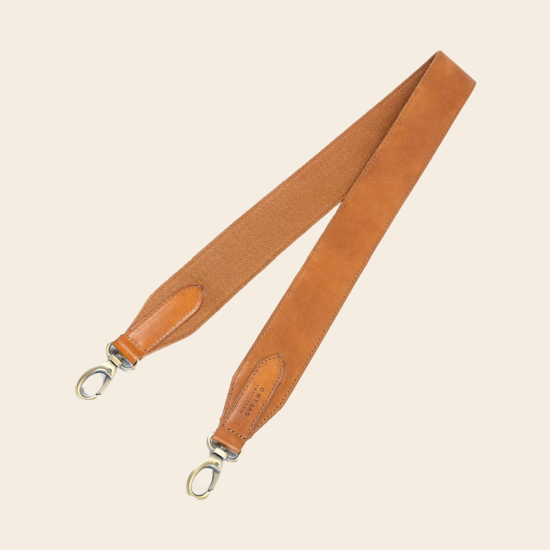 OMyBag schouderriem leer cognac - 5 x 100 cm
