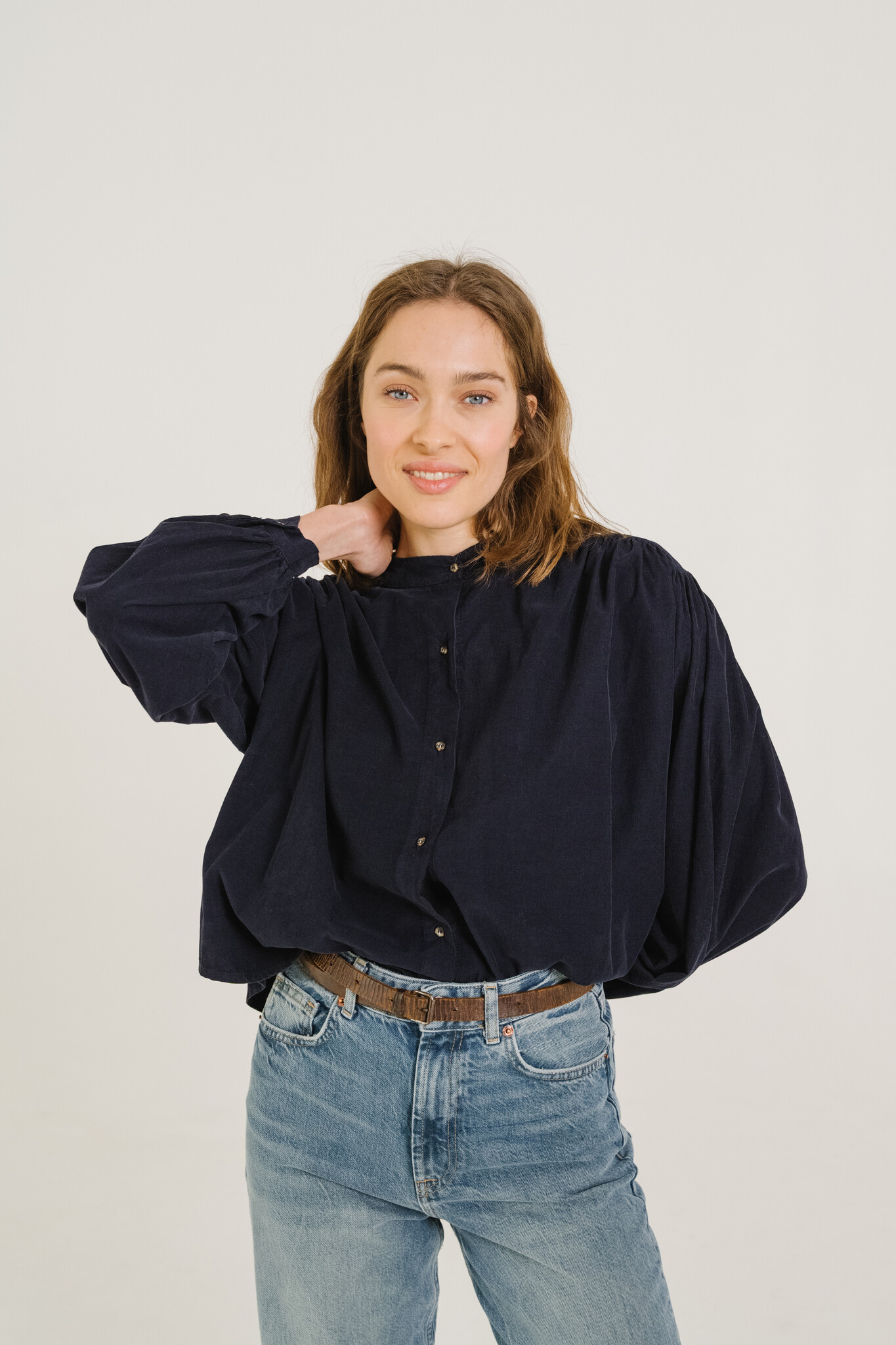 SacreCoeur blouse 'Giannitta' velours - marine