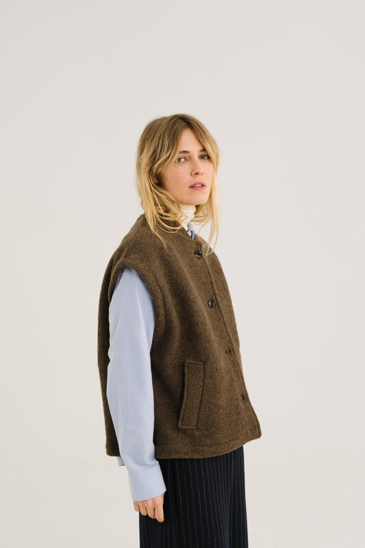 SacreCoeur mouwloos vest 'Sonny' wol - marron