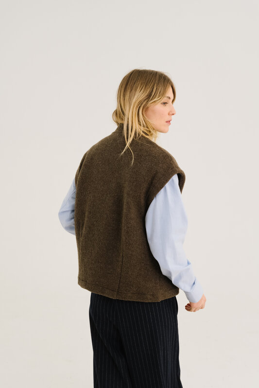 SacreCoeur mouwloos vest 'Sonny' wol - marron