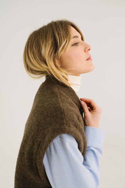 SacreCoeur mouwloos vest 'Sonny' wol - marron