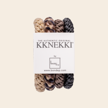 KKnekki set/4  haarelastiek  - bruintinten