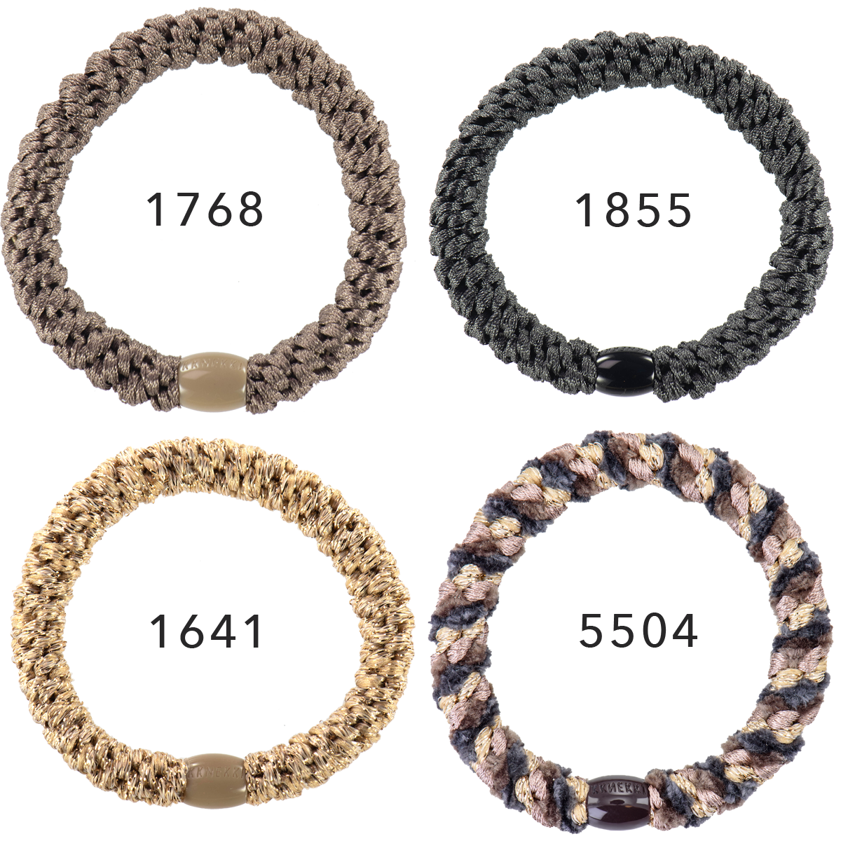 KKnekki set/4  haarelastiek  - bruintinten