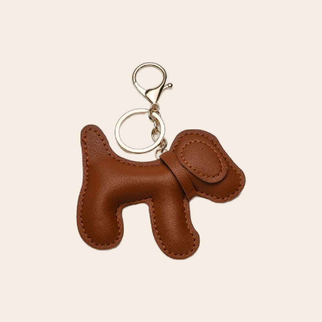 Bow19 charm tas 'Dog' - cognac