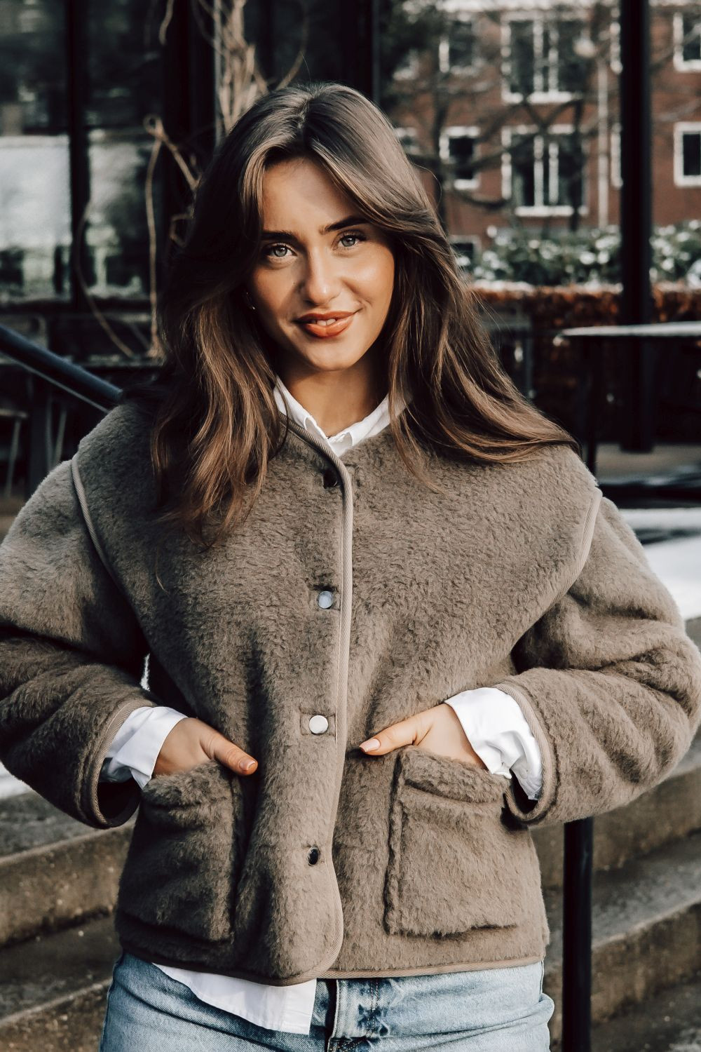 Alwero jas 'Cloudy Lux' wol - mousse