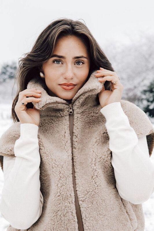 Alwero bodywarmer 'Isla Light' wol - tan