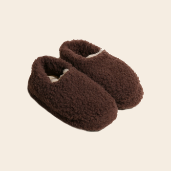 Alwero slippers 'Siberian' wool - choco