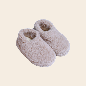 Alwero slippers 'Siberian' wool - beige