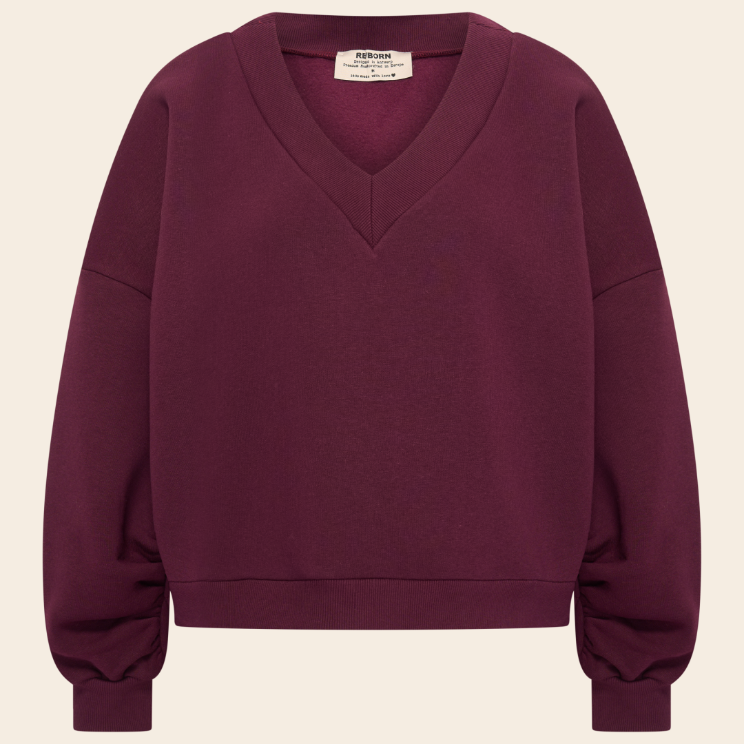 ReBorn sweater 'Athena' katoen - vino