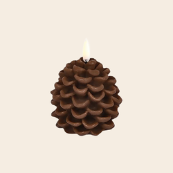Uyuni led candle 'Pine Cone - brown