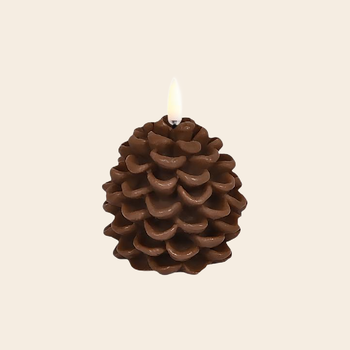 Uyuni LED-Kerze 'Pine Cone' – braun