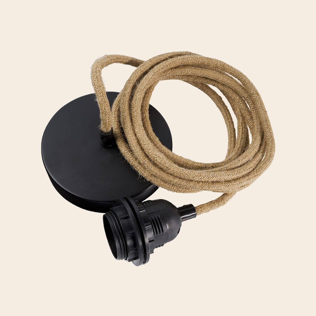 Hoopzi fitting plafondkap - jute / zwart