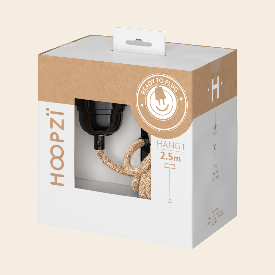 Hoopzi fitting plafondkap - jute / zwart