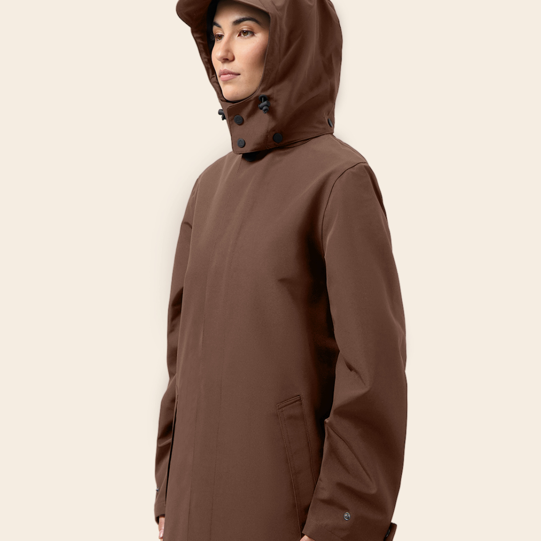 Maium raincoat / poncho 'Mac' - macassar brown