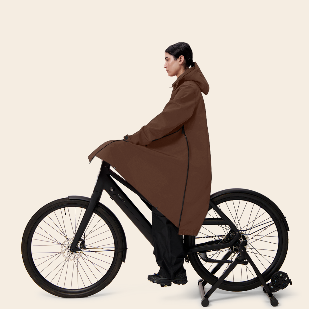 Maium raincoat / poncho 'Mac' - macassar brown