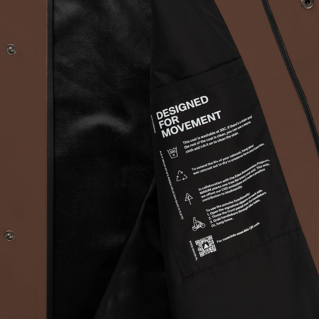 Maium raincoat / poncho 'Mac' - macassar brown