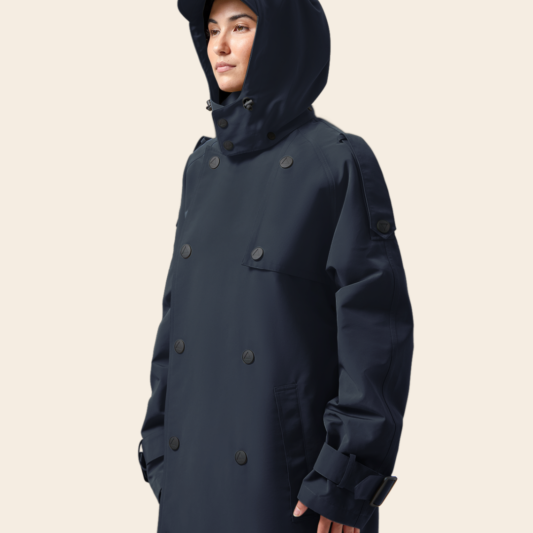 Maium trenchcoat / poncho 'Trench' - navy