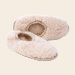Alwero sloffen 'Ballerina' beige - wol