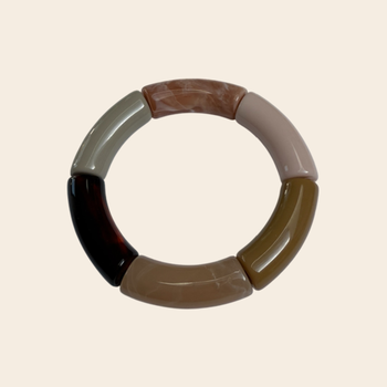 ByBjor armband 'Rainbow' mix natural - marble
