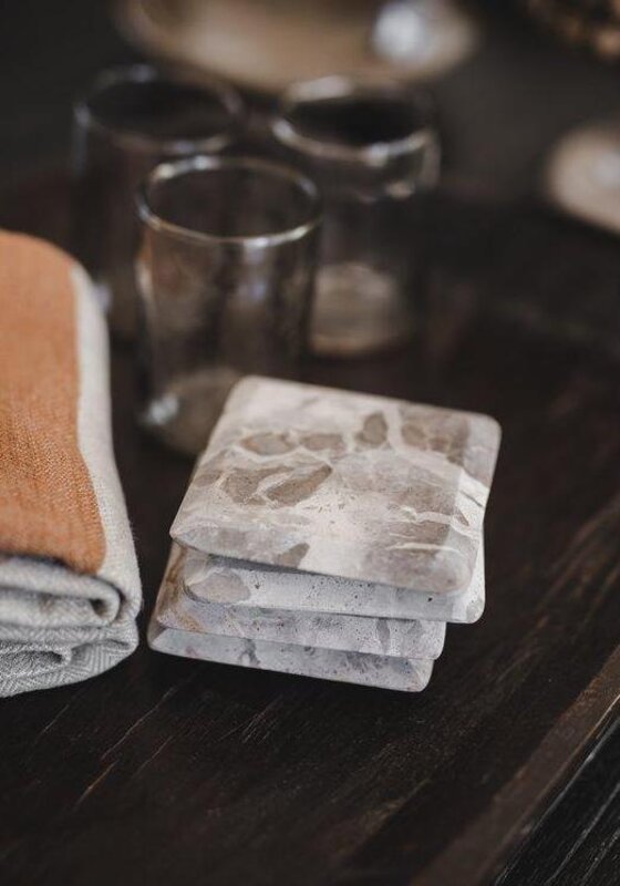 Jakobsdal set/4 coasters 'Underlågg' - marble