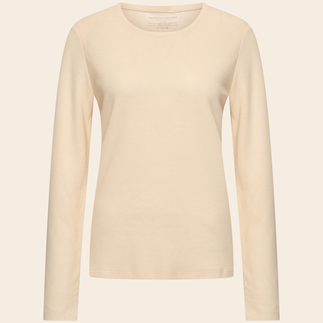 Majestic Filatures shirt 'Rond' cotton / cashmier - grege