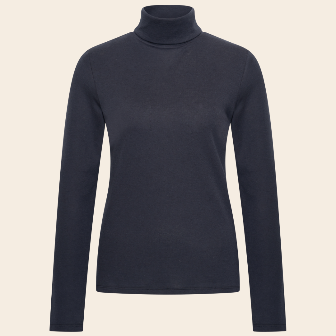Majestic Filatures turtleneck 'Roule'  cotton / cashmier  - marine