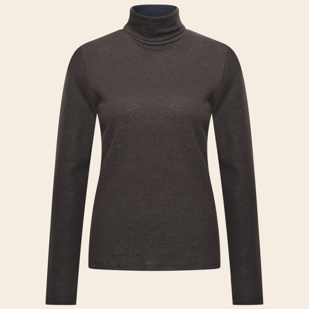Majestic Filatures turtleneck 'Roule' cotton / cashmier - black