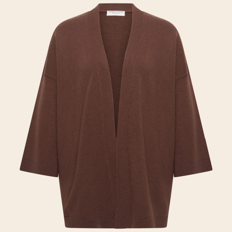 Majestic Filatures cardigan 'Gilet' merinowool - chocolate