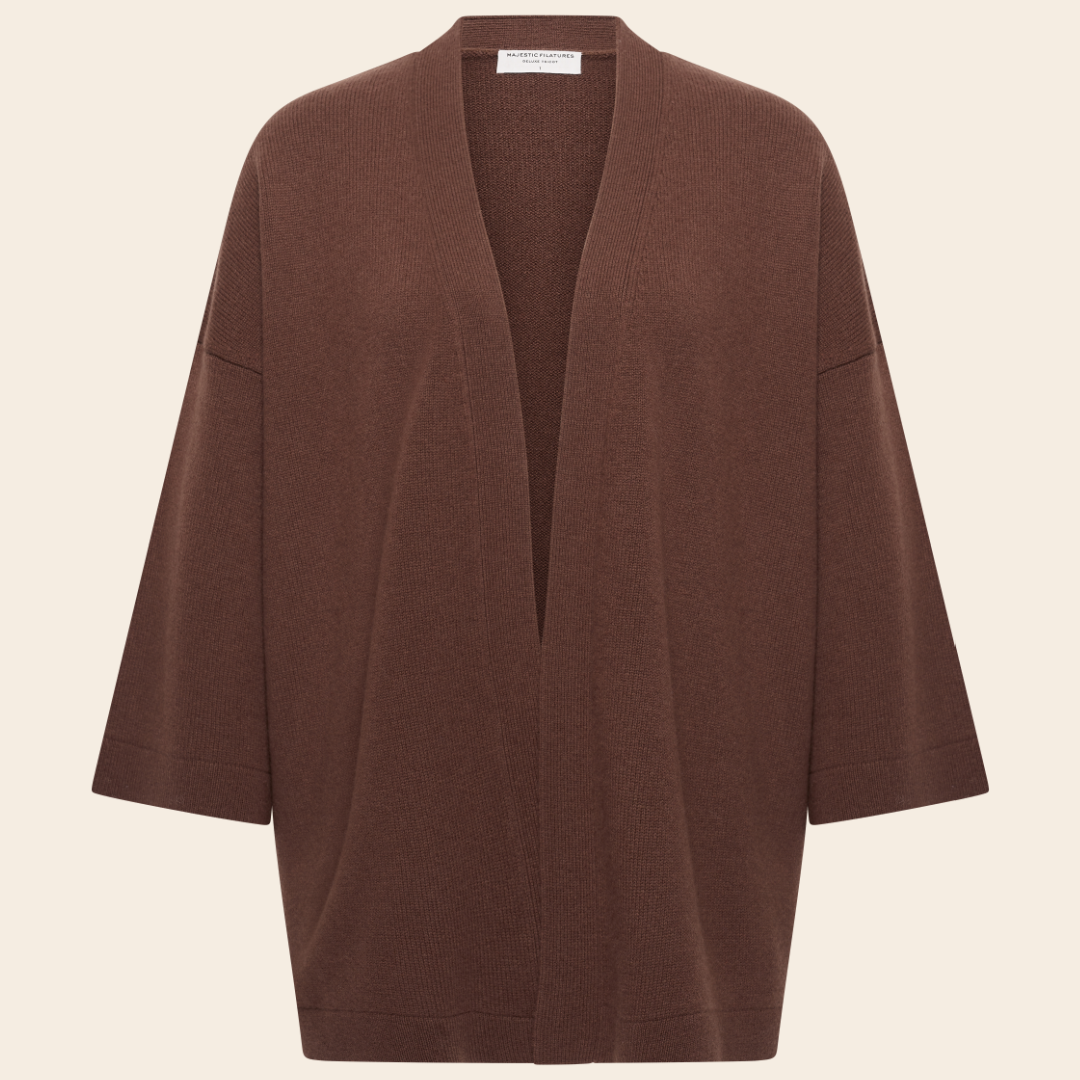 Majestic Filatures cardigan 'Gilet' merinowool - chocolate