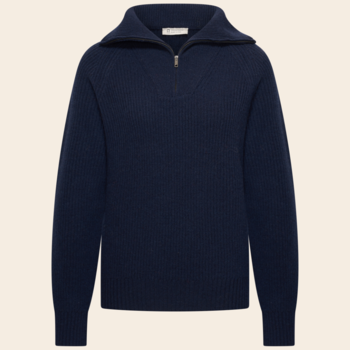Rifo trui met rits 'Annalisa' recycled wol - navy