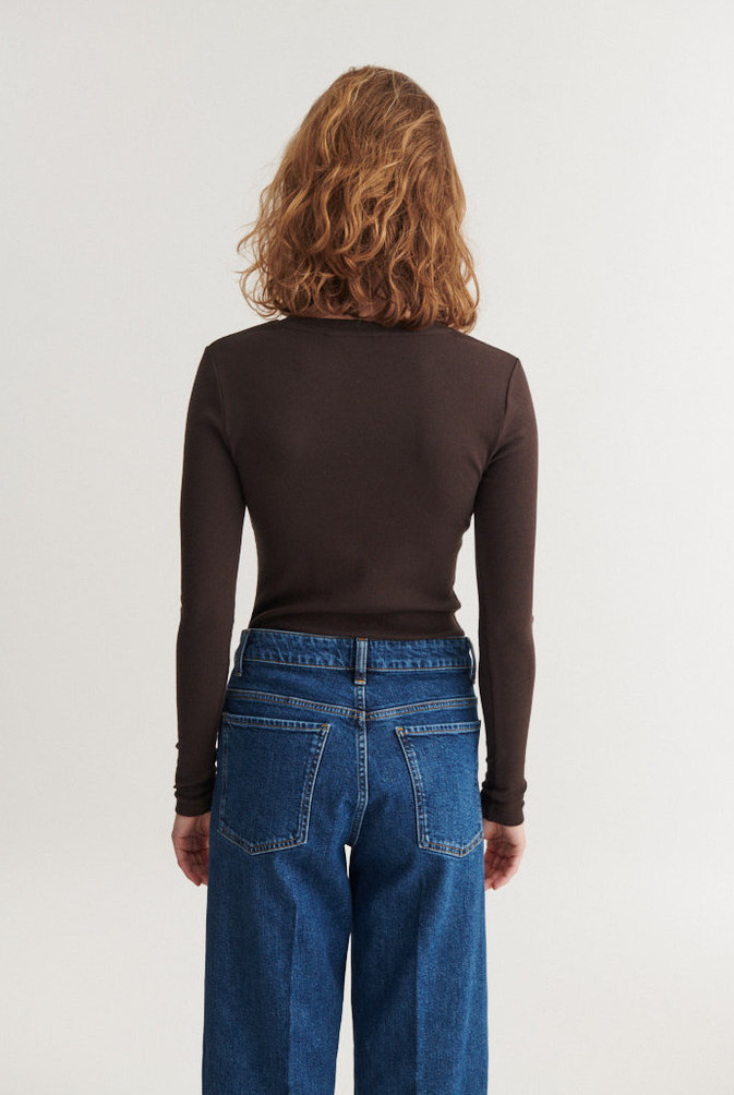 Basic Apparel shirt 'Ludmilla' katoen - chocolate