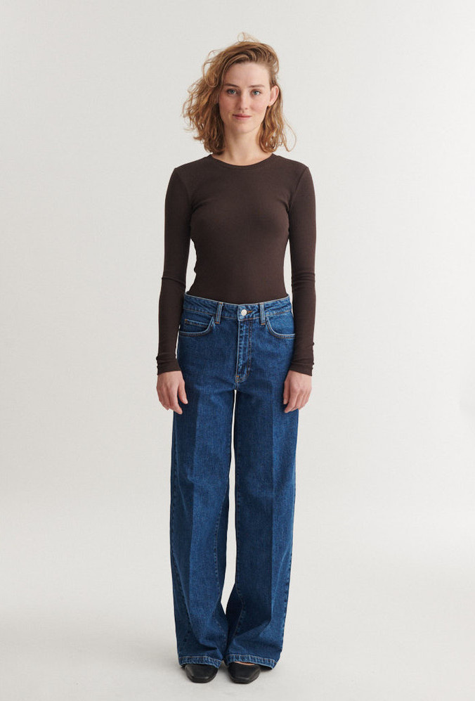 Basic Apparel shirt 'Ludmilla' katoen - chocolate