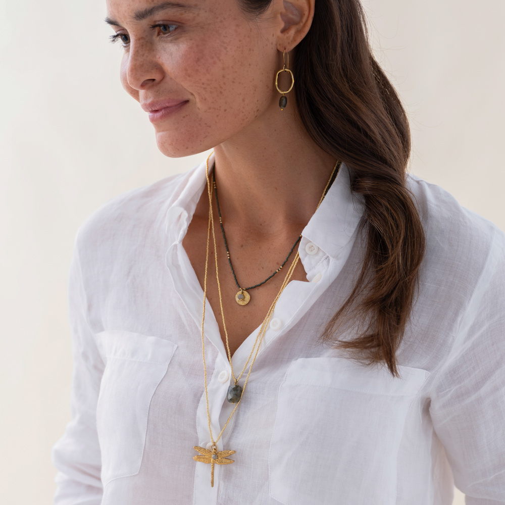 A Beautiful Story ketting 'Paradise' libelle -labradoriet