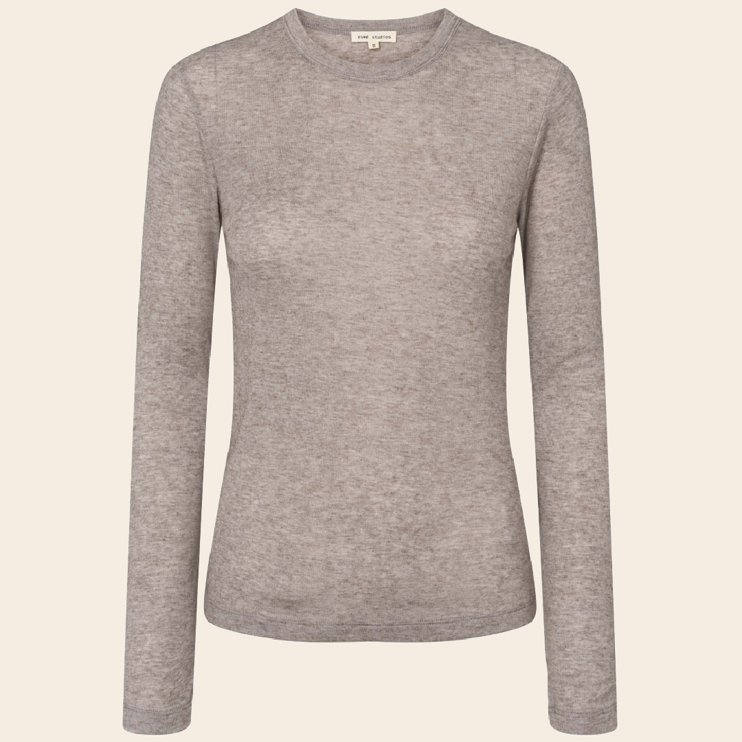 Esmé Studios shirt 'Ellia' modal / wool - brown melange