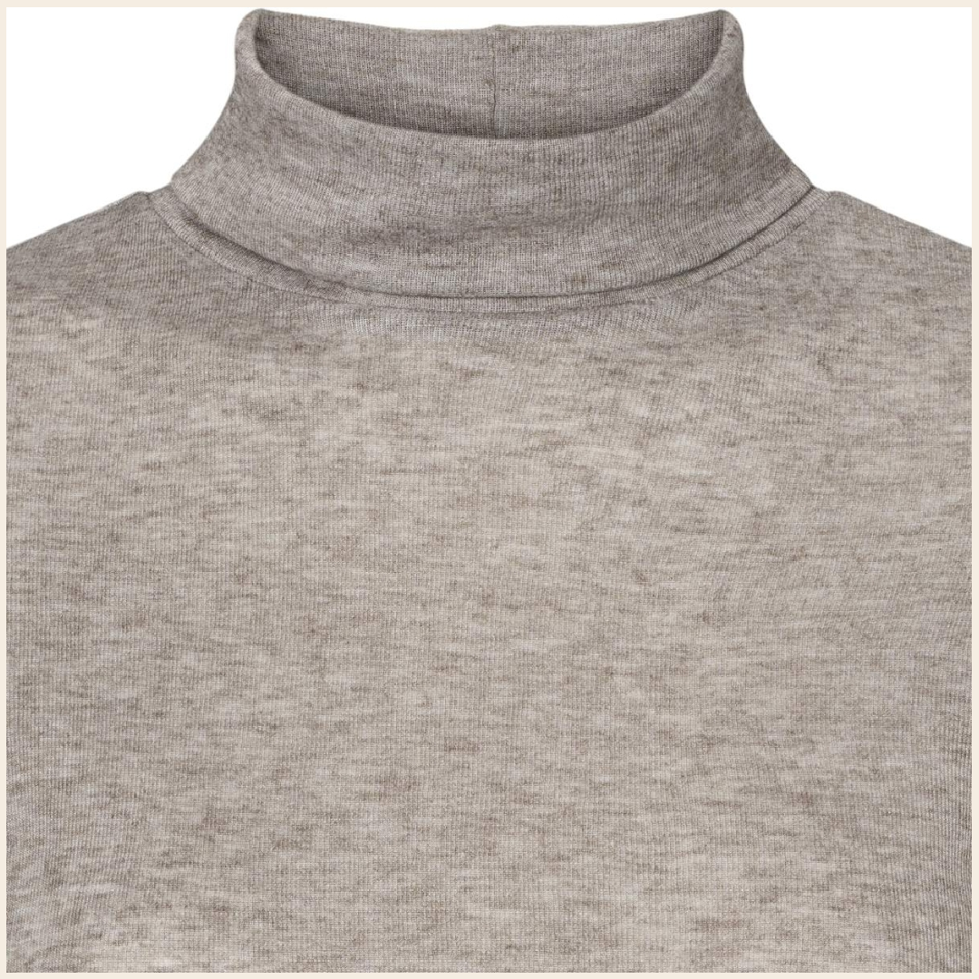 Esmé Studios turtle neck 'Ellia' modal / wool - brown melange