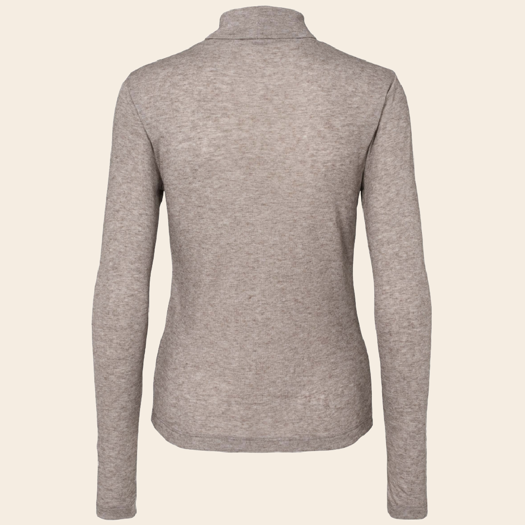 Esmé Studios turtle neck 'Ellia' modal / wool - brown melange