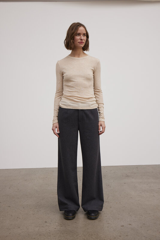 Esmé Studios shirt 'Ellia' modal / wol - wood ash