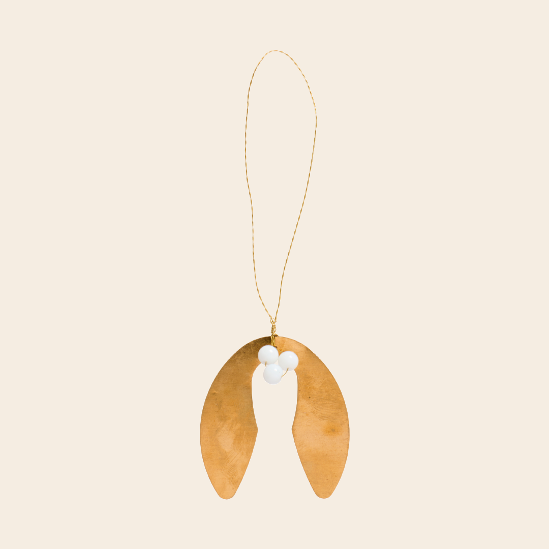 IBLaursen ornament mistletoe 'Gloria' pearl - brass