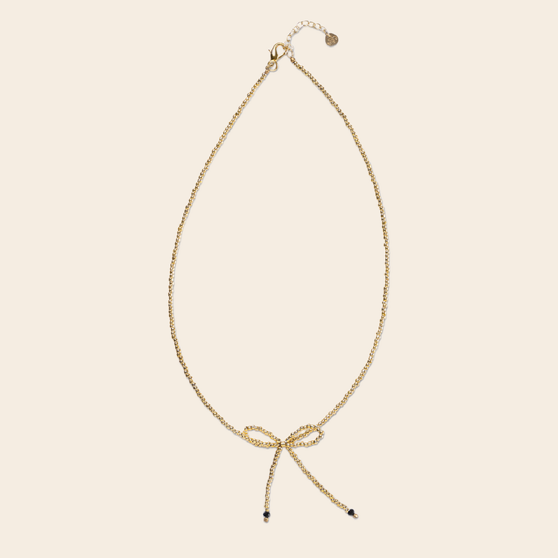 A Beautiful Story necklace 'Wishful' - onyx gold
