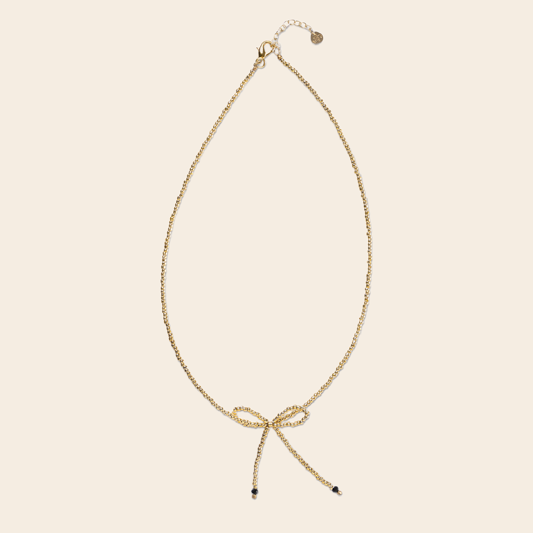 A Beautiful Story ketting 'Wishful' - onyx goud