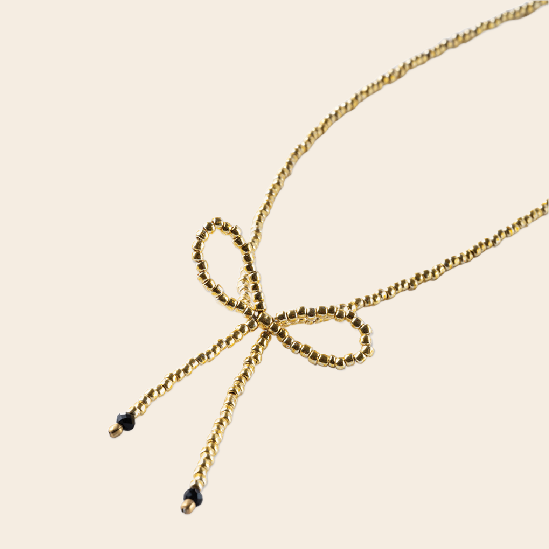 A Beautiful Story ketting 'Wishful' - onyx goud