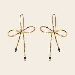 A Beautiful Story earrings 'Bow' - onyx gold