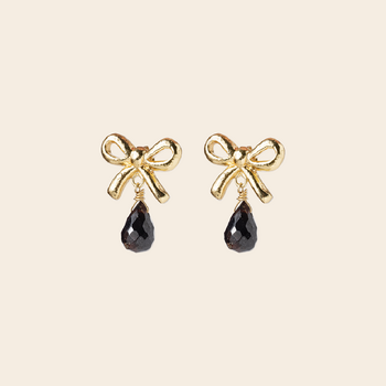 A Beautiful Story earrings 'Ribbon' - onyx