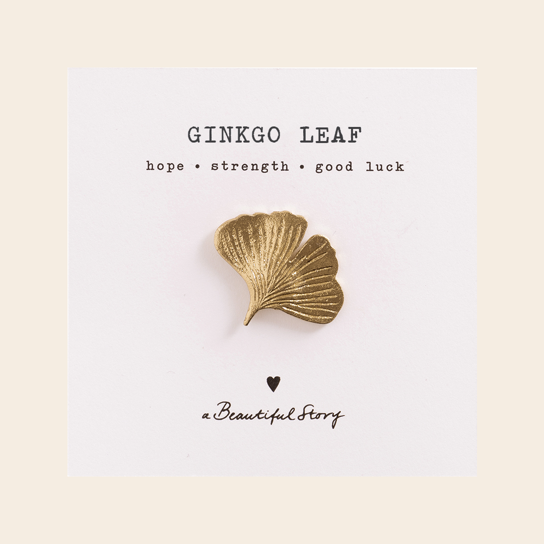 A Beautiful Story broche 'Gingko'  - goud