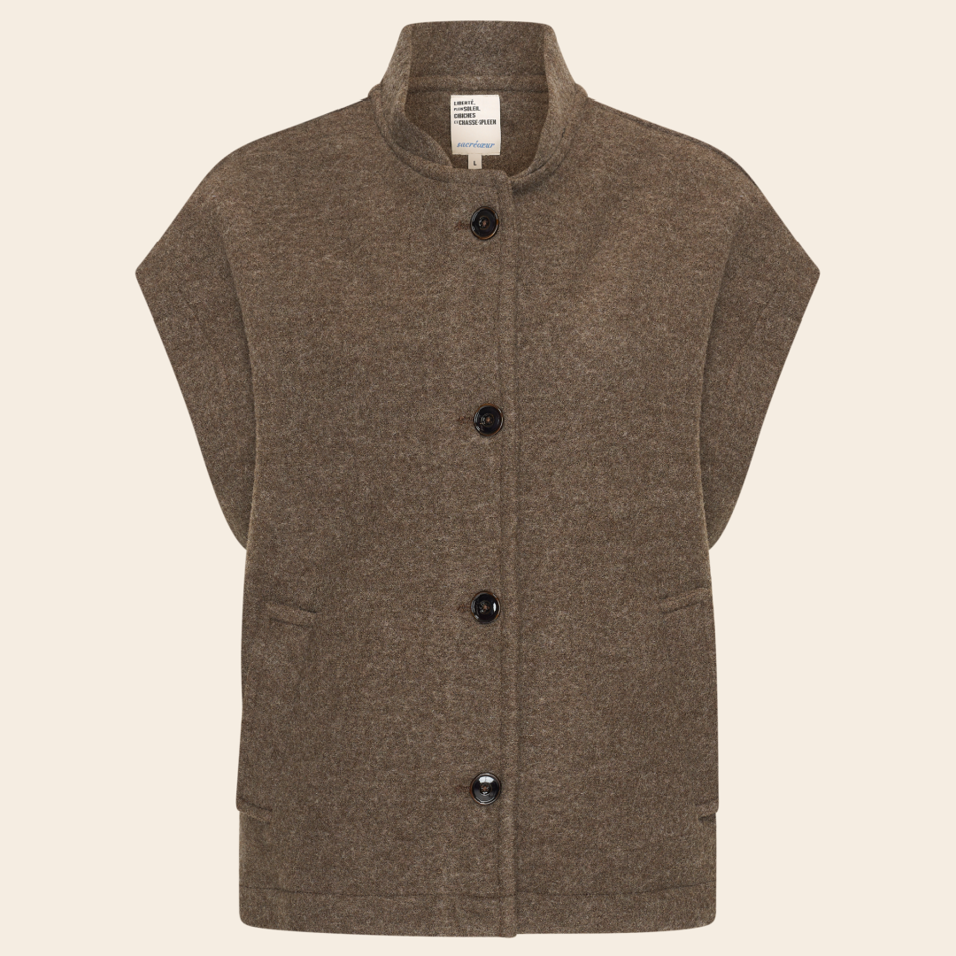 SacreCoeur vest 'Sonny' wol - zwart