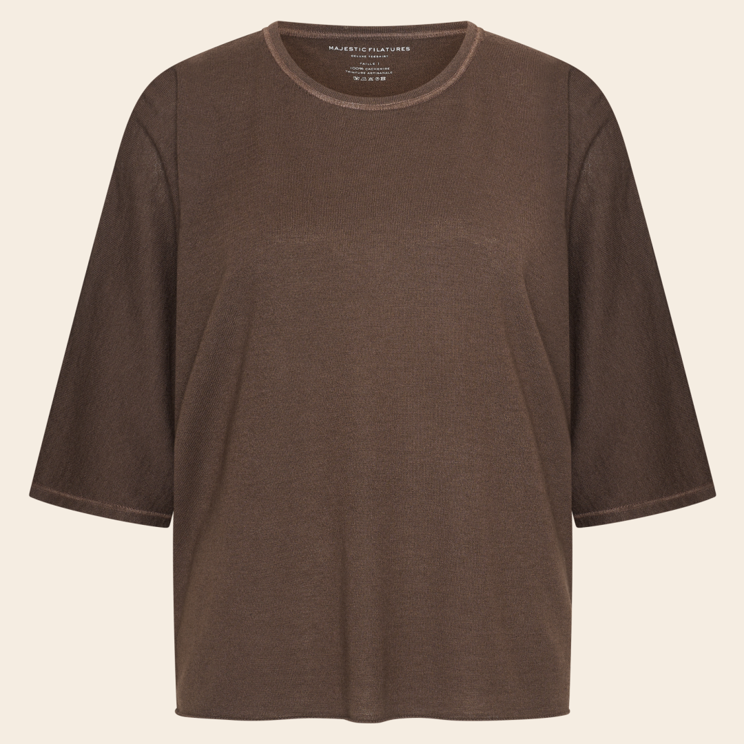 Majestic Filatures shirt 'Coudes' cashmere - chocolate