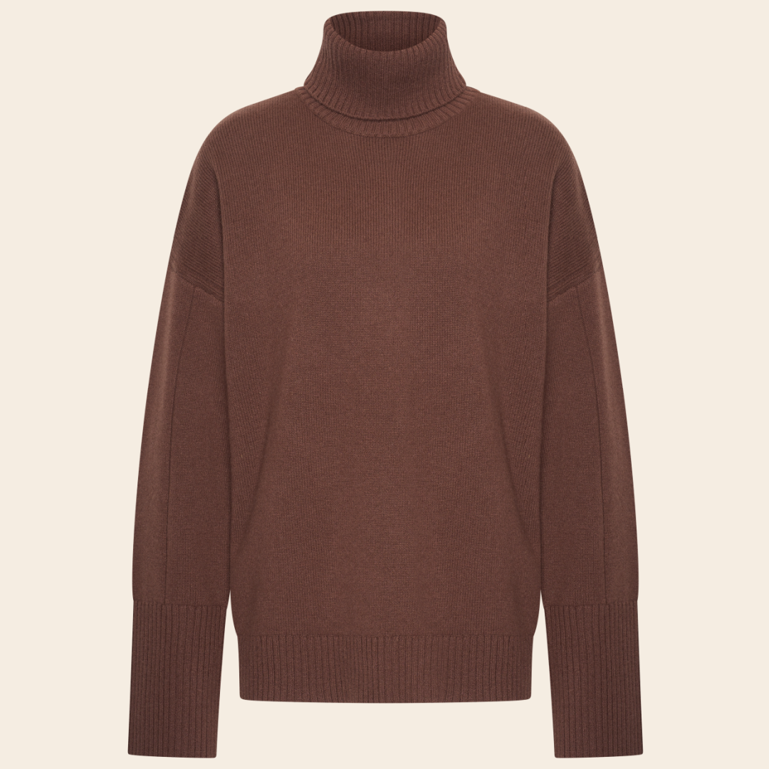 Majestic Filatures turtleneck 'Roulé'  merinowool - chocolate